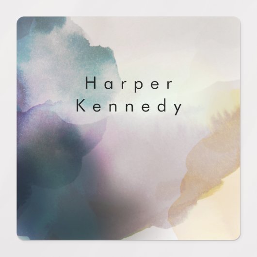 Étiquettes Nom d'aquarelle moderne (Design 1)