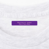 Étiquettes Nom de la marque en texte brut sur rectangle viole (Apposé)