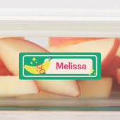 Étiquettes Nom de l'ananas mignon vert violet banane (Apposé)