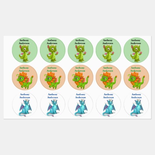 Étiquettes Nom de l'enfant (Feuille)