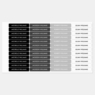 Étiquettes Nom de l'enfant à échelle grise simple