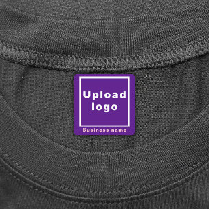 Étiquettes Nom de l'entreprise et logo sur le fer Carré viole