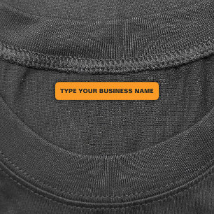 Étiquettes Nom de l'entreprise sur un rectangle orange en fer
