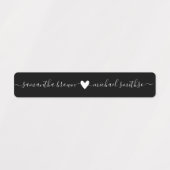 Étiquettes Nom de signature simple Élégant noir (Design 1)