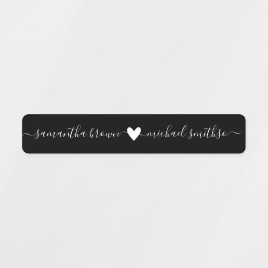 Étiquettes Nom de signature simple Élégant noir (Design 1)