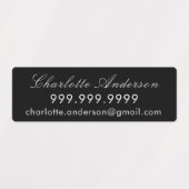 Étiquettes Nom de téléphone email noir blanc (Design 1)