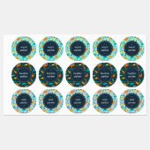 Étiquettes Nom d'enfant du Motif Dinosaure de couleur mignonn (Feuille)