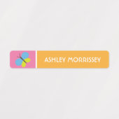 Étiquettes Nom d'enfant Papillon Coloré Mignon (Design 1)