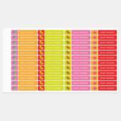 Étiquettes Nom d'enfant Papillon Coloré Mignon (Feuille)