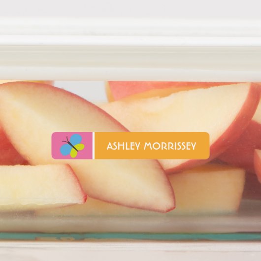 Étiquettes Nom d'enfant Papillon Coloré Mignon (Apposé)