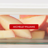 Étiquettes Nom d'enfant simple rouge et blanc (Apposé)