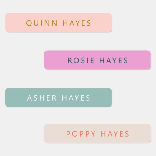 Étiquettes Nom des couleurs du Boho amusant (Groupe)