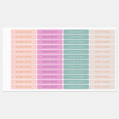 Étiquettes Nom des couleurs du Boho amusant (Feuille)