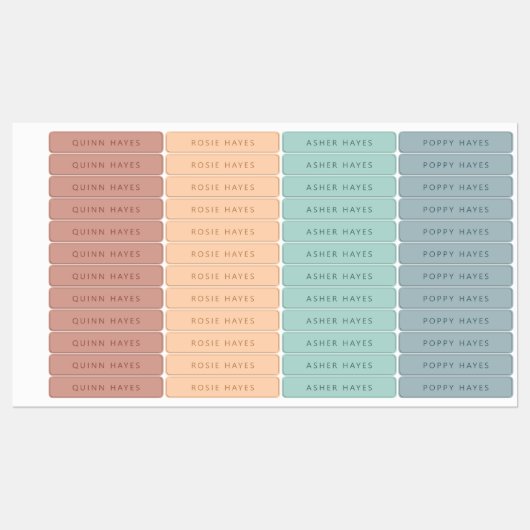 Étiquettes Nom du Boho Dusty (Feuille)