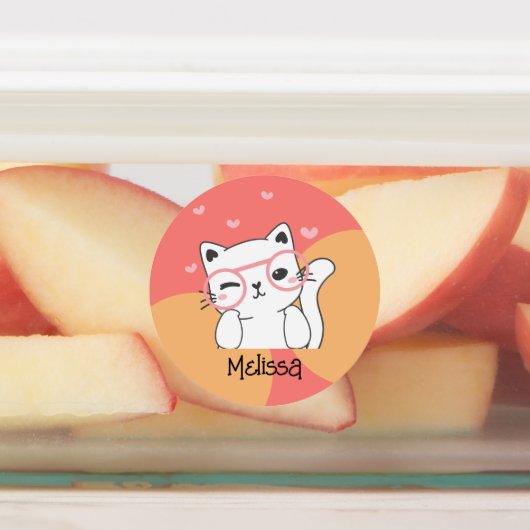 Étiquettes Nom du chat adorable joli (Apposé)