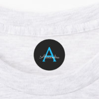 Nom du monogramme de la fille en noir bleu