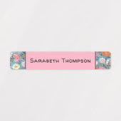 Étiquettes Nom du monogramme floral Vintage Preppy (Design 1)