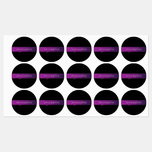 Étiquettes Nom élégant et montant initial/s (Feuille)