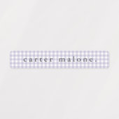 Étiquettes Nom En vichy étanche pourpre (Design 2)