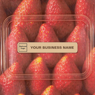 Étiquettes Nom et logo de l'entreprise sur la lumière Brown m