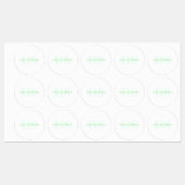 Étiquettes Nom et monogramme modernes | Vert et blanc (Feuille)