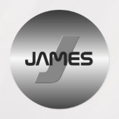 Étiquettes Nom et monogramme personnalisables du cool (Design 2)