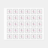 Étiquettes Nom et monogramme | Vêtements gris clair et rose (Feuille)