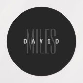 Étiquettes Nom et nom de famille du chevauchement moderne (Design 1)