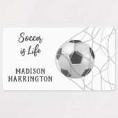Étiquettes Nom et texte personnalisés Soccer But (Design 1)