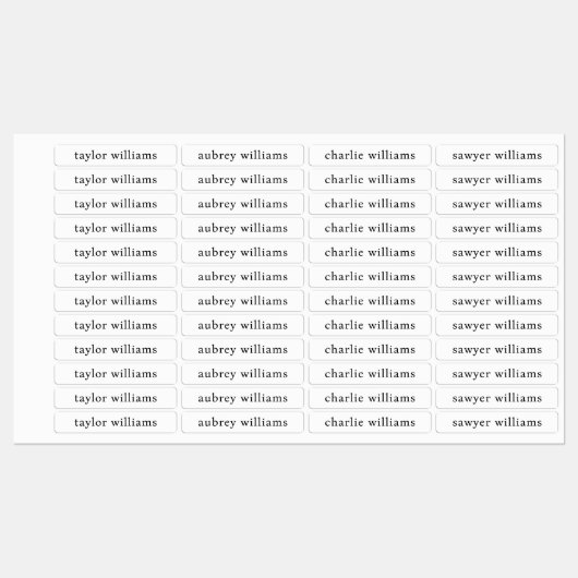 Étiquettes Nom étanche blanc (Feuille)