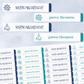 Étiquettes Nom étanche codé couleur marine