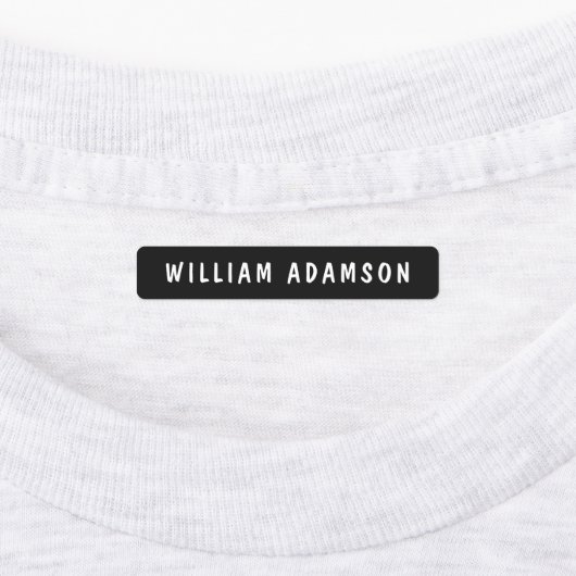 Étiquettes Nom long noir et blanc | Vêtements imperméables (Apposé)