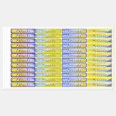 Étiquettes Nom mignon jaune vert pourpre dégradé (Feuille)