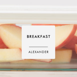 Étiquettes Nom minimal de la préparation de repas blanc noir