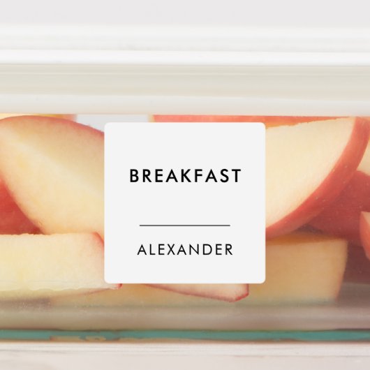 Étiquettes Nom minimal de la préparation de repas blanc noir (Apposé)