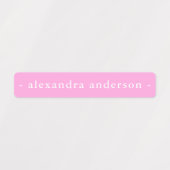 Étiquettes Nom moderne Soft Pink et Blue Waterproof (Design 1)