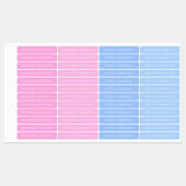 Étiquettes Nom moderne Soft Pink et Blue Waterproof (Feuille)