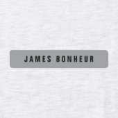 Étiquettes Nom moderne | Vêtements en fer noir et blanc gris (Design 1)