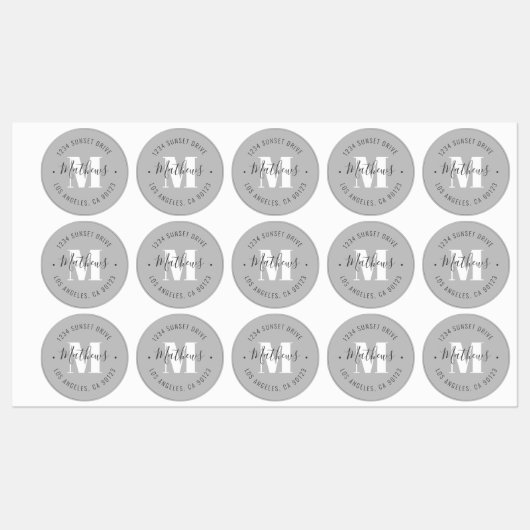 Étiquettes Nom monographique classique/Texte circulaire étanc (Feuille)