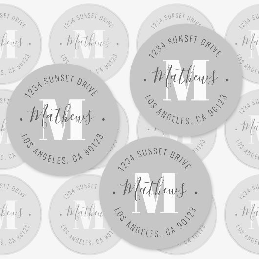 Étiquettes Nom monographique classique/Texte circulaire étanc