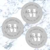 Étiquettes Nom monographique classique/Texte circulaire étanc