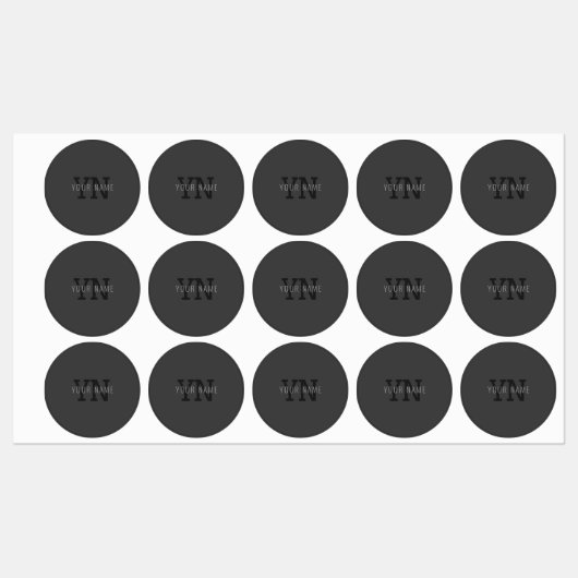 Étiquettes Nom monographique moderne gris foncé (ou autre tex (Feuille)