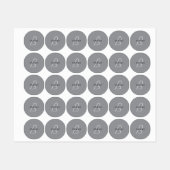 Étiquettes Nom ou salutation modifiable | Gris noir et foncé (Feuille)