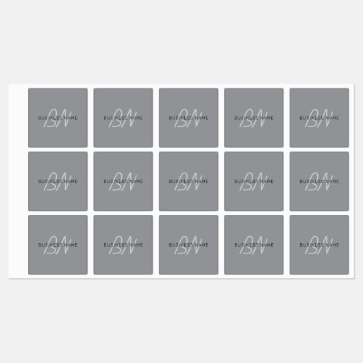 Étiquettes Nom ou salutation modifiable | Gris noir et foncé (Feuille)