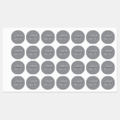 Étiquettes Nom ou salutation modifiable | Gris noir et foncé (Feuille)