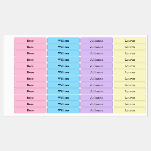 Étiquettes Nom pastel printanier coloré (Feuille)