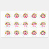 Étiquettes Nom personnalisé Arc-en-ciel de l'école (Feuille)