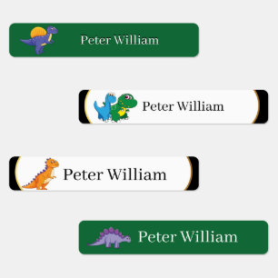 Étiquettes Nom personnalisé Funny Dinosaur, feuille 1ère anné
