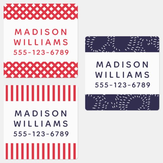 Étiquettes Nom personnalisé moderne Adhésif étanche (Groupe)