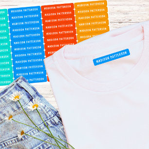 Étiquettes Nom personnalisé moderne Cyan Bleu Orange Jaune